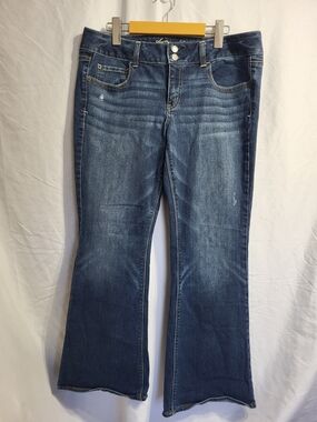 American Eagle Outfitters Dark Wash Flared Jeans, Size 10 (34) See Notes**